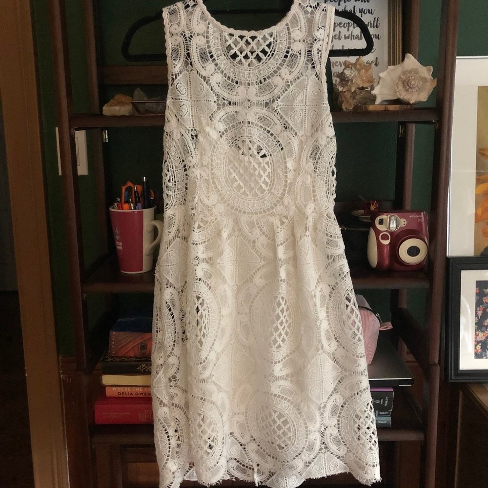 Urban Outfitters Kimchi Blue White Slip Lace Dress